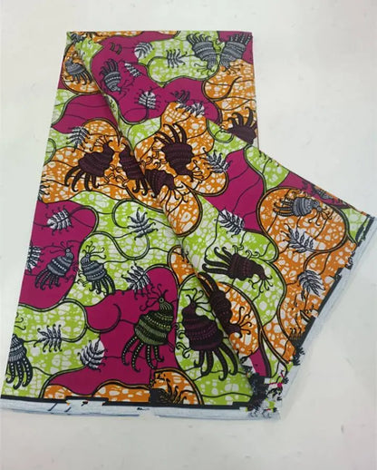 African Real Wax Print Fabric 100% Cotton - Ghana Style Ankara Pagne Nigeria Wax Tissu Soft Printed Fabric