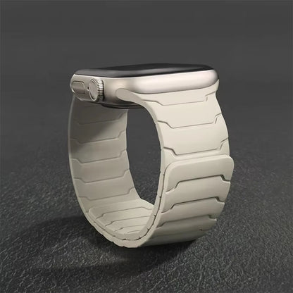Silicone Magnetic Strap for Apple Watch - Adjustable Band for 49mm/46mm/45mm/44mm/42mm/41mm/40mm Series Ultra, SE & More