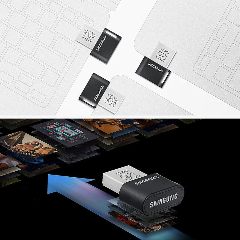 Samsung FIT Plus USB 3.1 Flash Drive - Metal Mini Pen Drive 64GB–256GB High-Speed Memory Stick