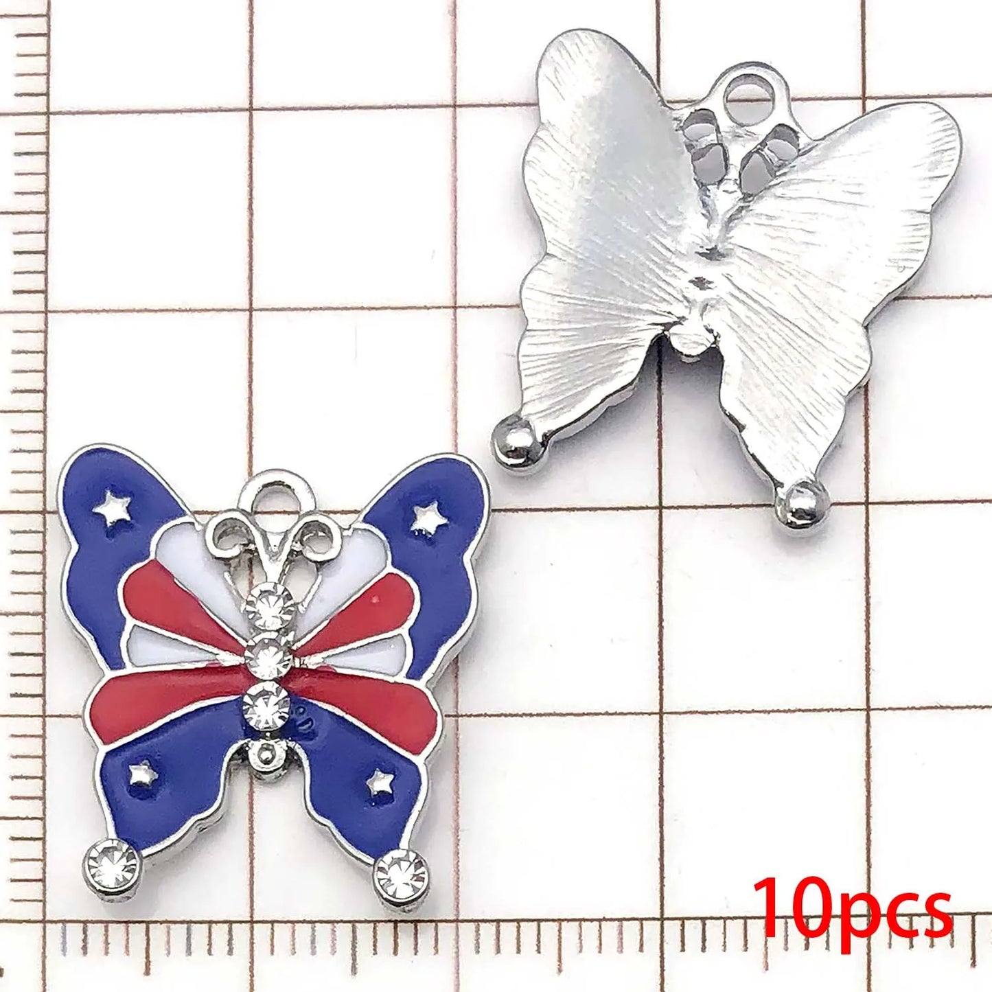 10/13pcs Enamel Flag Charms - Alloy Independence Day Pendants for DIY Bracelets Necklaces & Jewelry Making
