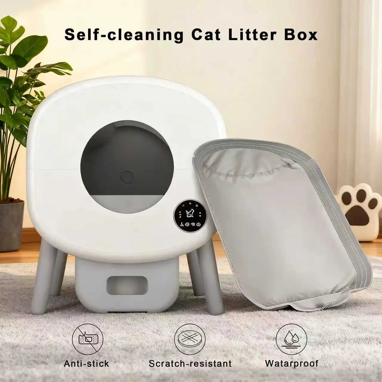 Automatic Cat Litter Box Liner - Soft Fabric Removable Mat Replacement Accessory for Smart Cat Litter Boxes