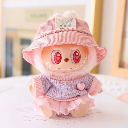 Ropa Labubu Doll Clothes Outfit – Sweater & Yarn Skirt for 15cm/17cm Labubu Plush Dolls
