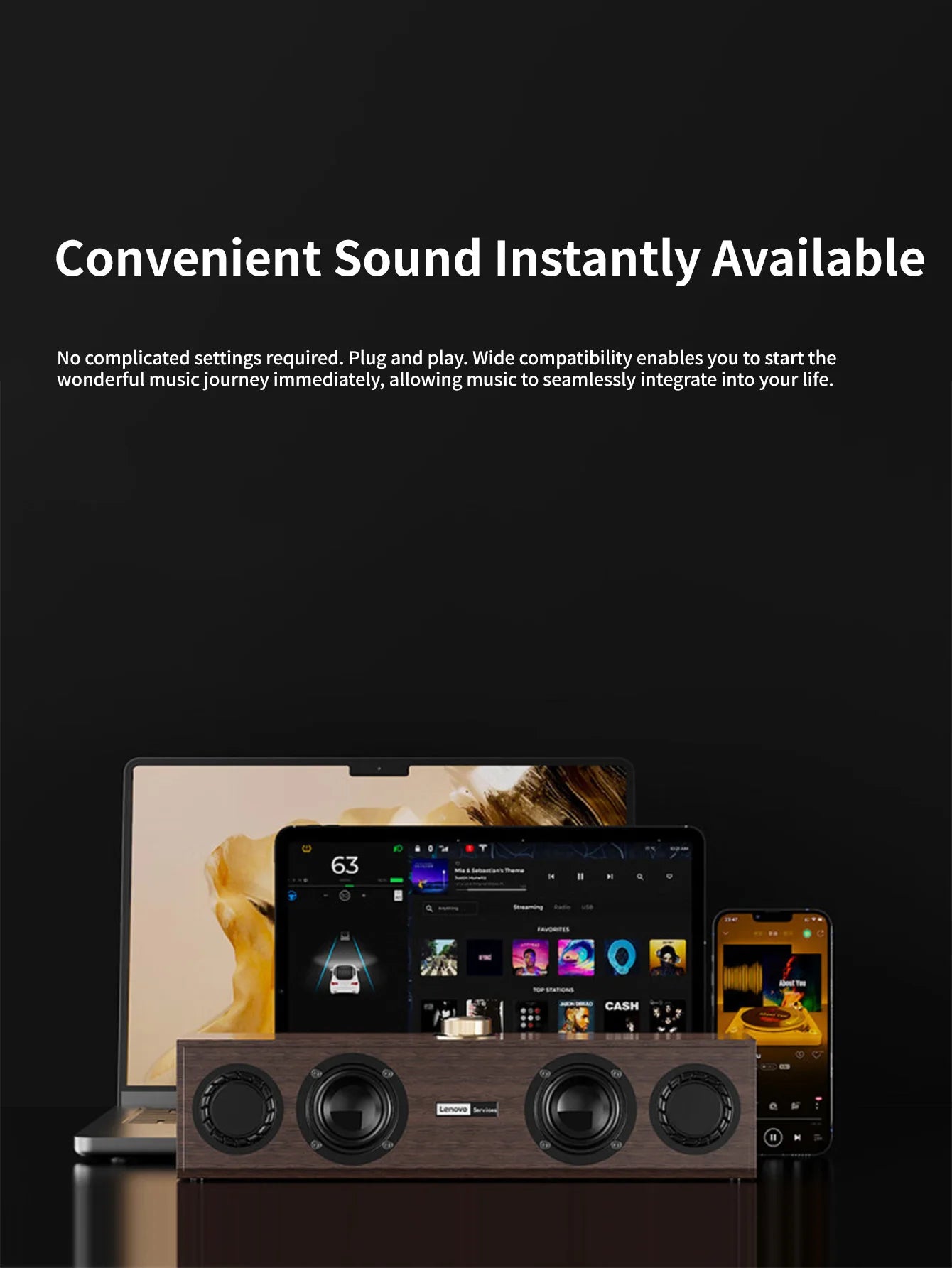 Lenovo C02 Multimedia Bluetooth Speaker – Wired & Wireless Retro Dual-Mode Subwoofer for TV, Computer & Mobile Devices
