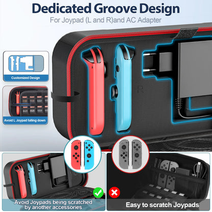 OIVO Large Storage Bag for Nintendo Switch — Portable Waterproof & Anti-Scratch Carrying Case for Switch OLED