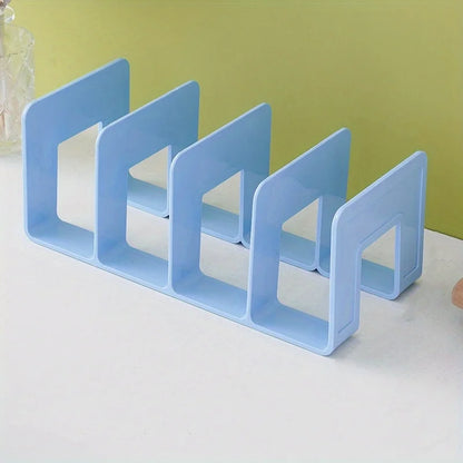 Desktop Bookshelf Storage Divider, Transparent Acrylic Bookend Shelf, Desk Storage Organizer for Books and Office Supplies