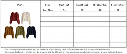Korean Women's Autumn Winter Knitted Cardigan – Diagonal V-Neck Long Sleeve Single-Breasted Sweater