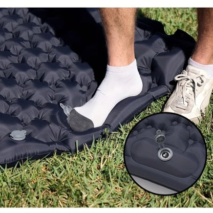 Double Inflatable Camping Mattress with Built-in Pillow Pump - Outdoor Air Sleeping Pad for Backpacking and Hiking