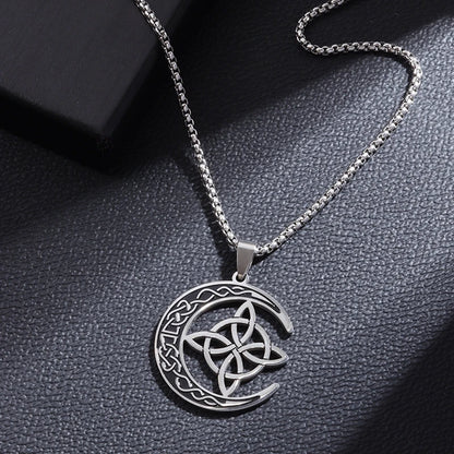 Witch Knot Cuff Bracelet - Stainless Steel Pagan Magic Knot Good Luck Amulet Celtic Knot Jewelry