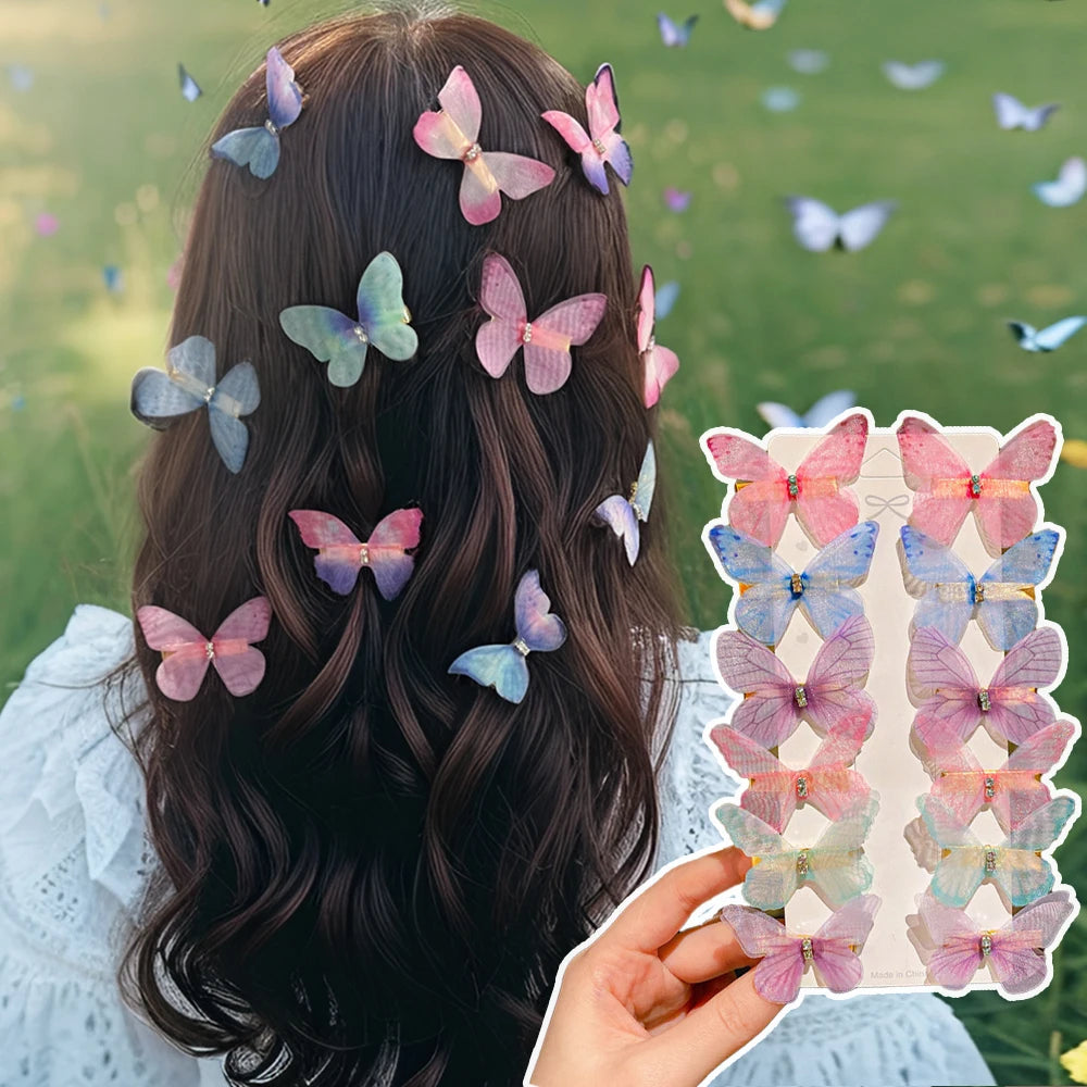 36-Piece Butterfly Hairpins - Dreamy Gradient Colors Cute Hair Accessories for Girls, Birthday Parties, Weddings & Everyday Styling