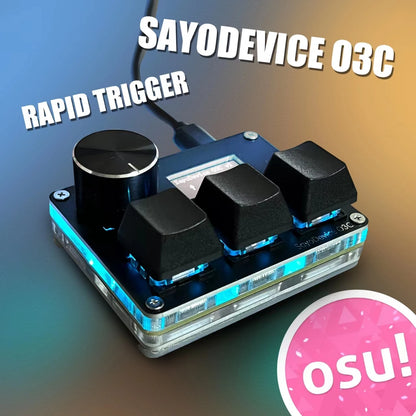 SayoDevice Rapid Trigger RGB Magnetic Switch Keyboard with Volume Knob – Gaming Macropad for O3C, DJMAX, SDVX & Productivity Shortcuts