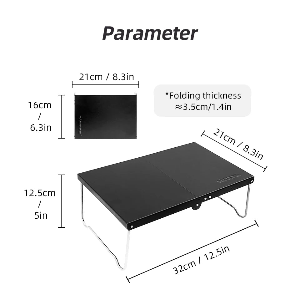 Portable Foldable Camping Table – Ultralight MDF Mini Coffee Table for Outdoor Hiking & Picnic Use