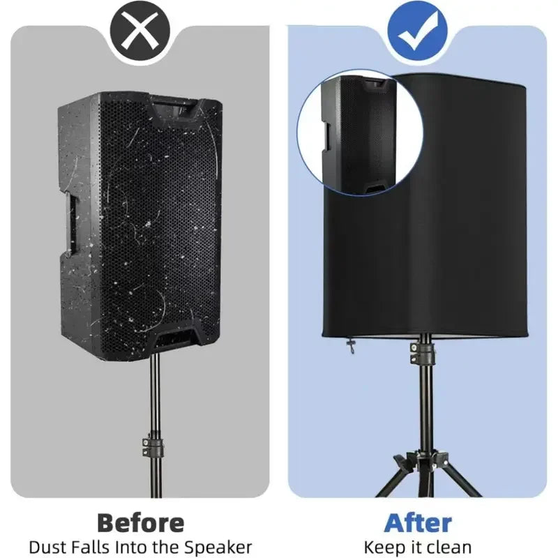Durable All-Weather Speaker Cover — Waterproof, Dustproof & Sun-Resistant Polyester for Indoor & Outdoor, Black