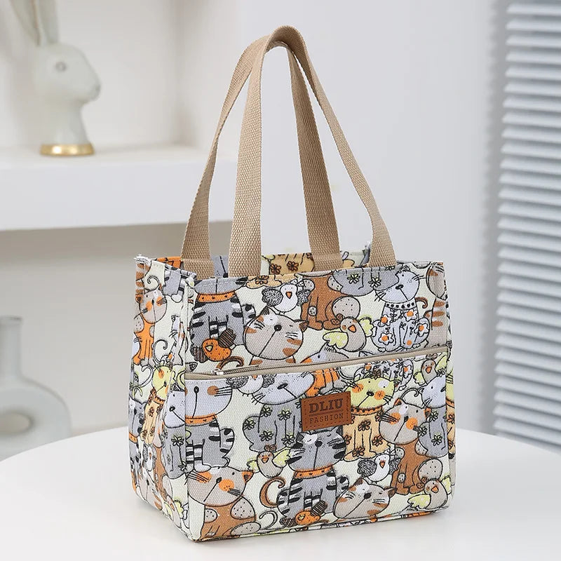 Cute Cartoon Insulated Lunch Bag – Large Capacity Bento Cooler for School, Work & Travel
