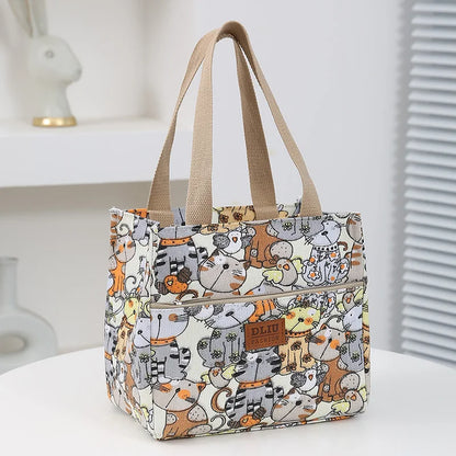 Cute Cartoon Insulated Lunch Bag – Large Capacity Bento Cooler for School, Work & Travel