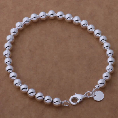 925 Sterling Silver Bead Bracelet – High-Quality Romantic Chain for Women, Fashion Jewelry Gift for Engagement, Party & Wedding