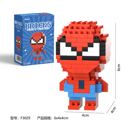 Marvel Building Block Figures - Spider-Man, Deadpool, Venom & Iron Man Cartoon Model Toys