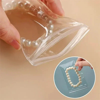 10/100pcs Thick PVC Jewelry Bags — Transparent Self-Sealing Pouches for Storage, Display & Anti-Oxidation Protection