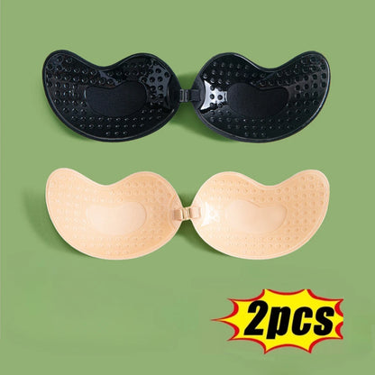 Invisible Strapless Adhesive Stick Bra – Seamless Silicone Push-Up Breast Tape, Nipple Covers & Bralette Pasties for Women