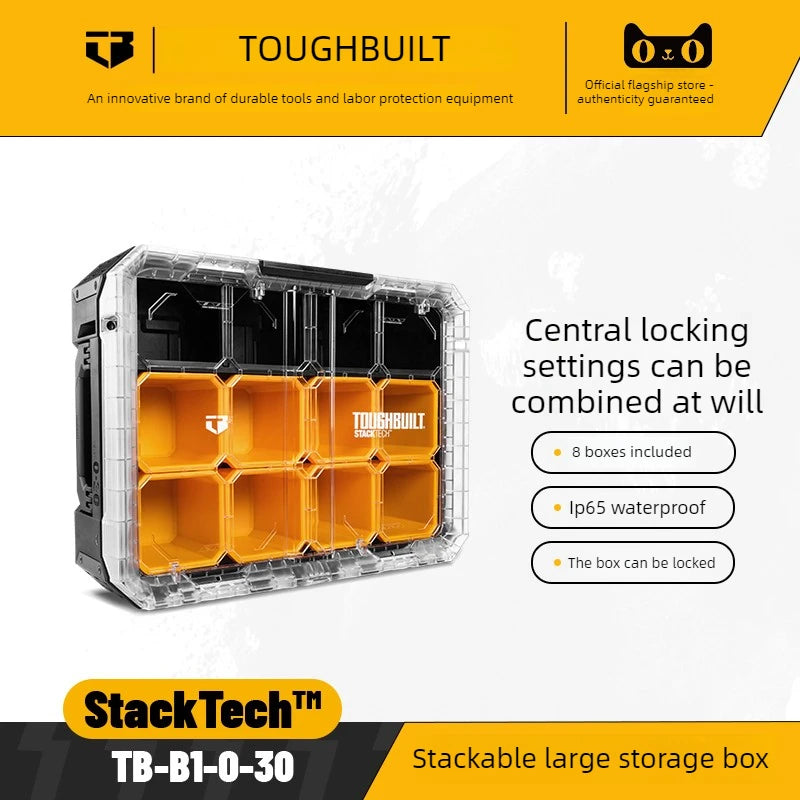 TOUGHBUILT All-in-One Tool Box - Waterproof Stackable Rolling Storage Case for Electricians, Camping & Vehicle Repair