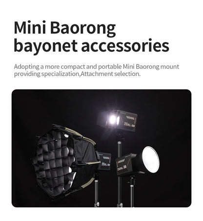 60W Pro Portable LED Video Light – COB Bi-Color Photography Light (2800K-7500K) for Livestreaming, Handheld Outdoor Shooting