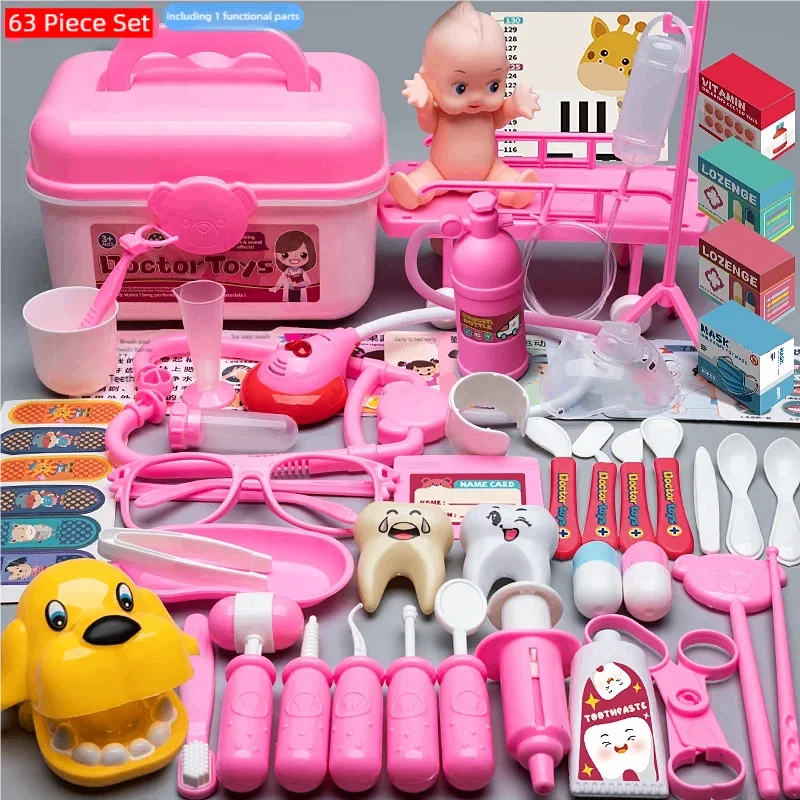 WizKidz Doctor Nurse Role Play Set - Medical Tools with Stethoscope & Injectors, Pretend Play Trolley Box, Ideal Gift for Kids