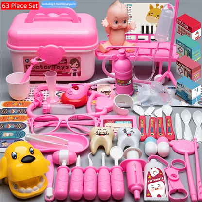 WizKidz Doctor Nurse Role Play Set - Medical Tools with Stethoscope & Injectors, Pretend Play Trolley Box, Ideal Gift for Kids