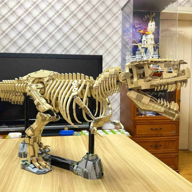 T-Rex Fossil Building Blocks Set – Tyrannosaurus Rex Dinosaur Model, Lego-Compatible Christmas Gift
