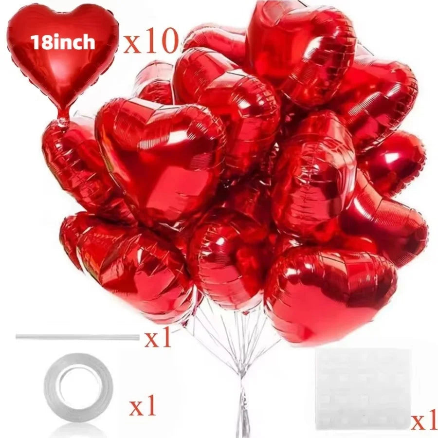 60in Standing Teddy Bear Balloon – Cute Love-Shaped Decoration for Romantic Valentine’s Day, Proposal, Wedding & Birthday Party