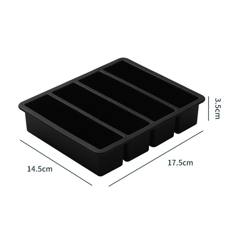 Extra Large Silicone Freezer Tray with Lid – Giant 4-Cube Food Storage Mold for Soup, Sauce & Meal Prep Ice Cubes Kitchen Container
