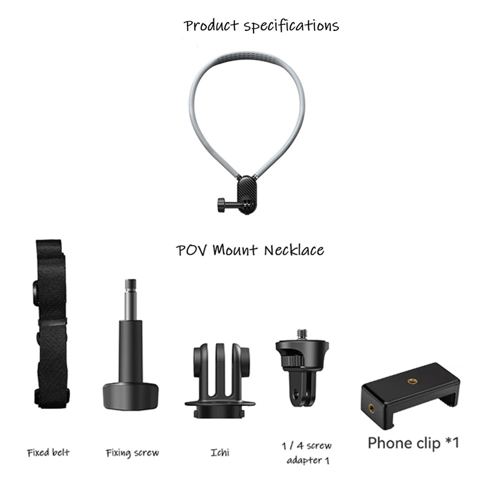 Quick-Release Silicone Neck Mount - Phone Holder for GoPro, Insta360 and DJI Osmo Action Cameras