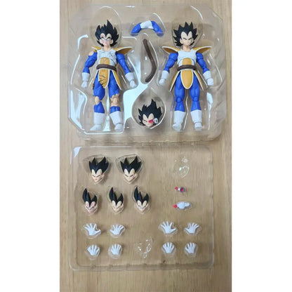 Black Hole Toys Dragon Ball SHF Action Figures — SSJ Super Saiyan Vegeta & Son Goku, Battle Suit & Battle Damage Model Toys