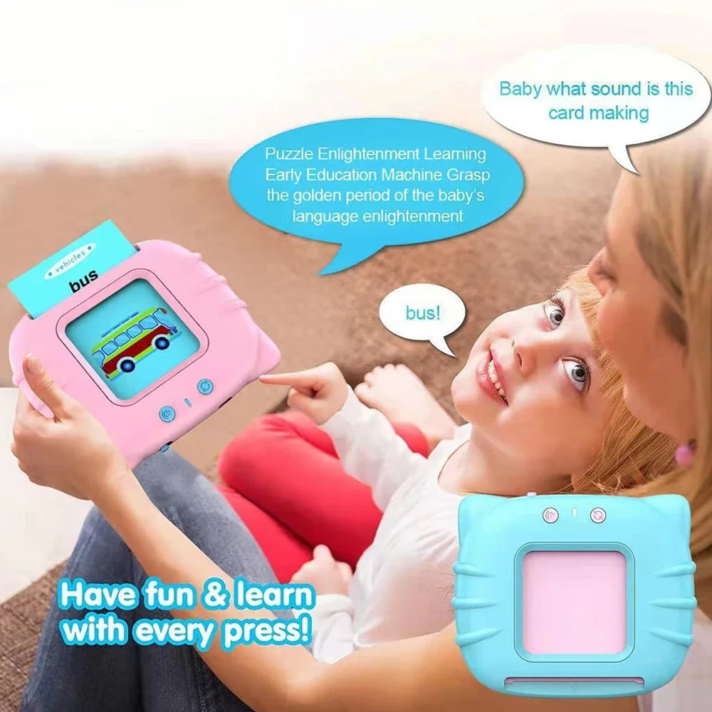 Early Education Flashcards – Talking English Learning Toys for Kids, Preschool Electronic Audio Book Machine Gift