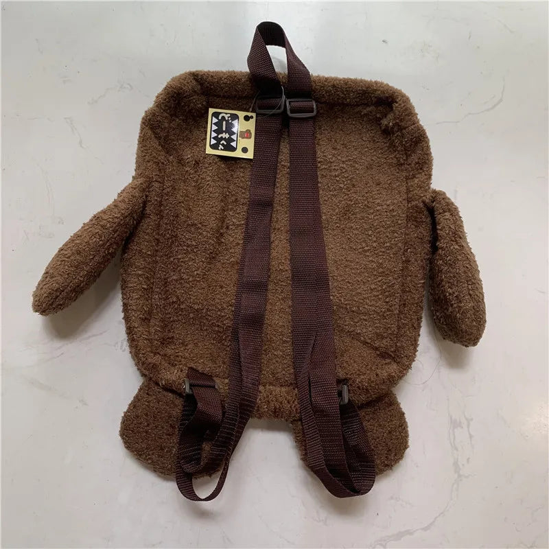 Kawaii Domo Kun Plush School Backpack – Anime Cartoon Bag for Kids & Adults