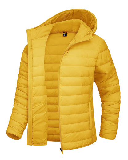 TACVASEN Women's Hooded Puffer Jacket – Full Zip Quilted Winter Coat, Lightweight Windbreaker Outerwear
