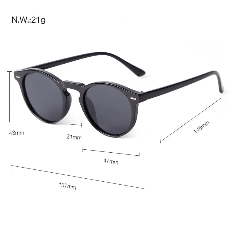 Vintage Round Sunglasses – 2024 Fashion Design for Men & Women, Retro Rivet Yellow & Blue Lens, Square Sun Glasses