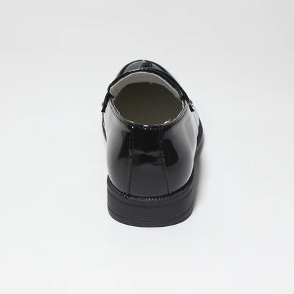 Boys’ Black Dress Shoes – Soft Patent PU Leather Flats for Kids and Teenagers, Ideal for Weddings, Parties, and Stage Performances