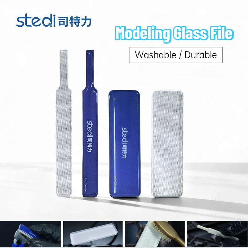 Stedi 2.0 Upgraded Glass File – Washable Durable Model Polishing Tool for Removing Nub Marks, Grinding & Sanding Hobby Models
