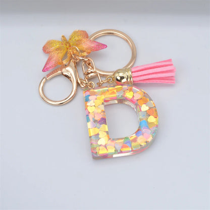 A-Z Letter Metal Keychain - Personalized Initial Car Key Ring & Name Gift