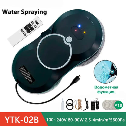 High-Suction 5600PA Window Cleaning Robot with Electric Spray and Fall Prevention - Remote Controlled