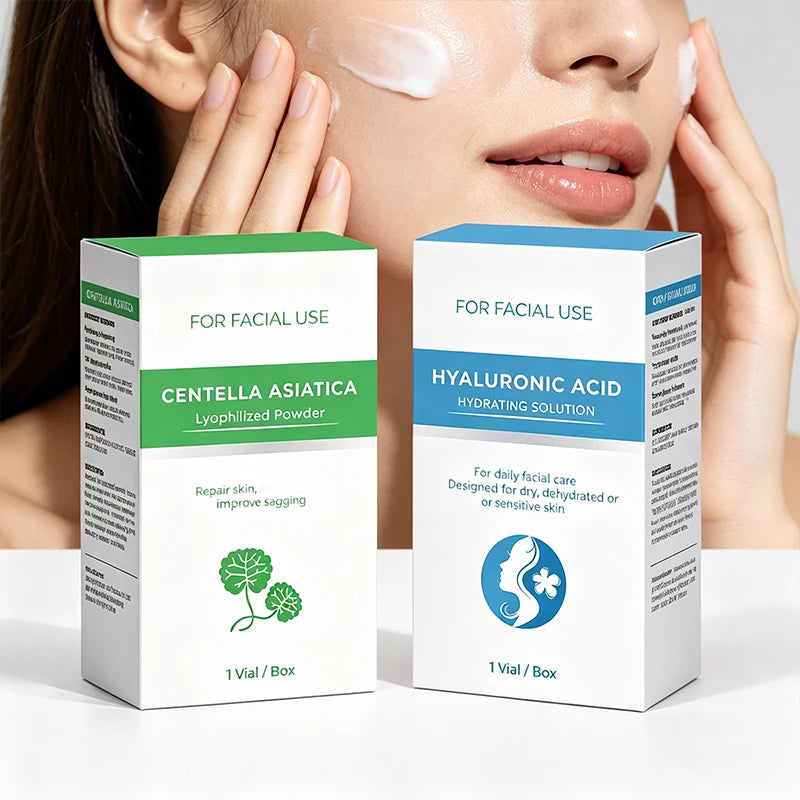 GPLab DIY Facial Repair Care Kit - Centella Asiatica Powder & Hyaluronic Acid Moisturizing Serum, 1-Vial Set