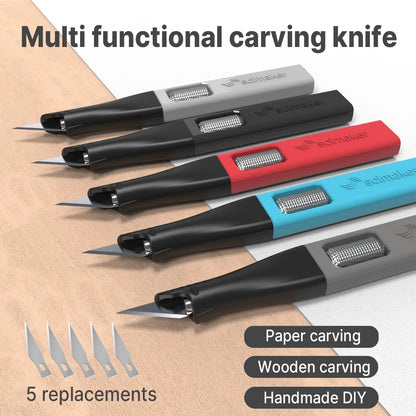 DIY Pen Carving Knife - 5 Interchangeable Horseshoe Art Blades Craft Cutting Tool