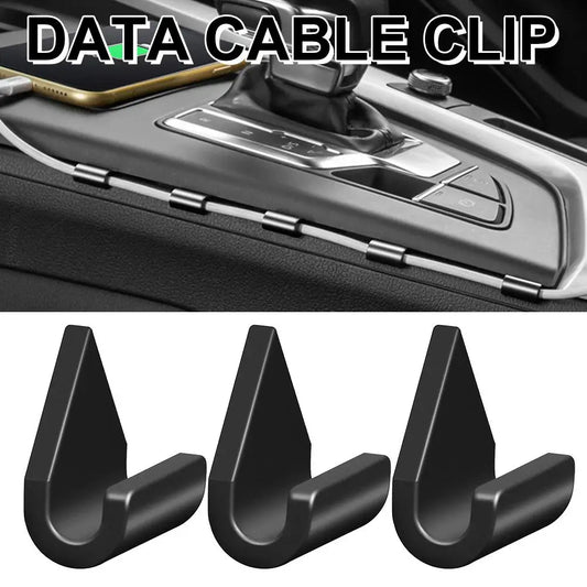 Universal Car Cable Holder - Strong Adhesive Wire Clip Organizer for USB Charger & Data Cable Management
