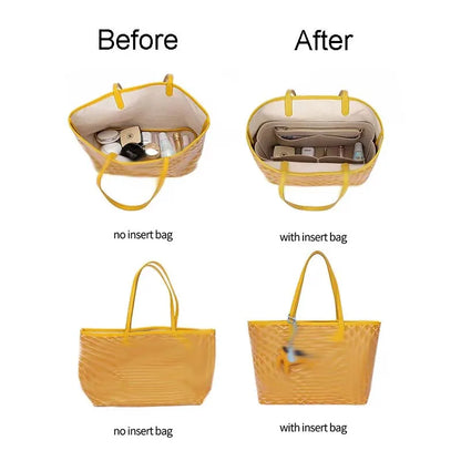 Felt Insert Bag Cosmetic Organizer for Goyard Tote: Makeup Bags with Zipper, Inner Pouch for Luxury Handbags - Women's Accessory