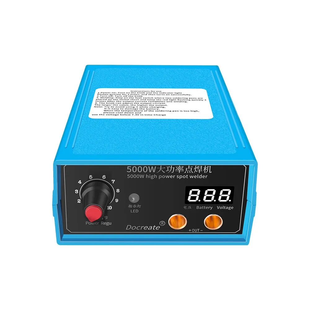 5000W Handheld Spot Welder – Portable 0-800A Adjustable Welding Machine for 18650 Batteries