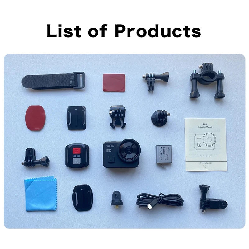 VIRAN V10 5K Action Camera - Waterproof 4K Sports Camera with 2.0" Touch LCD, EIS Stabilization & Motion Detection