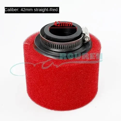35–60mm Foam Air Filter – Red Elbow Neck Sponge Cleaner for Scooter, Dirt Bike, Motorcycle | Kayo BSE Compatible