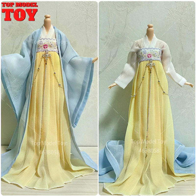 30cm 1/6 Doll Clothes – Style Printed Hanfu Outfit for 12" Female Action Figure Toy