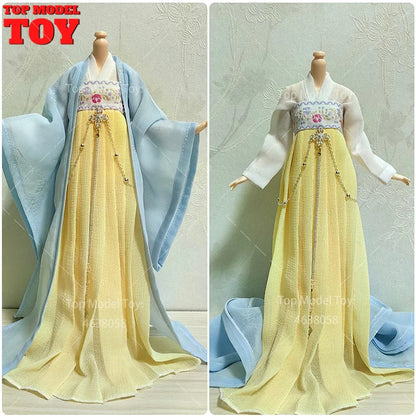 30cm 1/6 Doll Clothes – Style Printed Hanfu Outfit for 12" Female Action Figure Toy