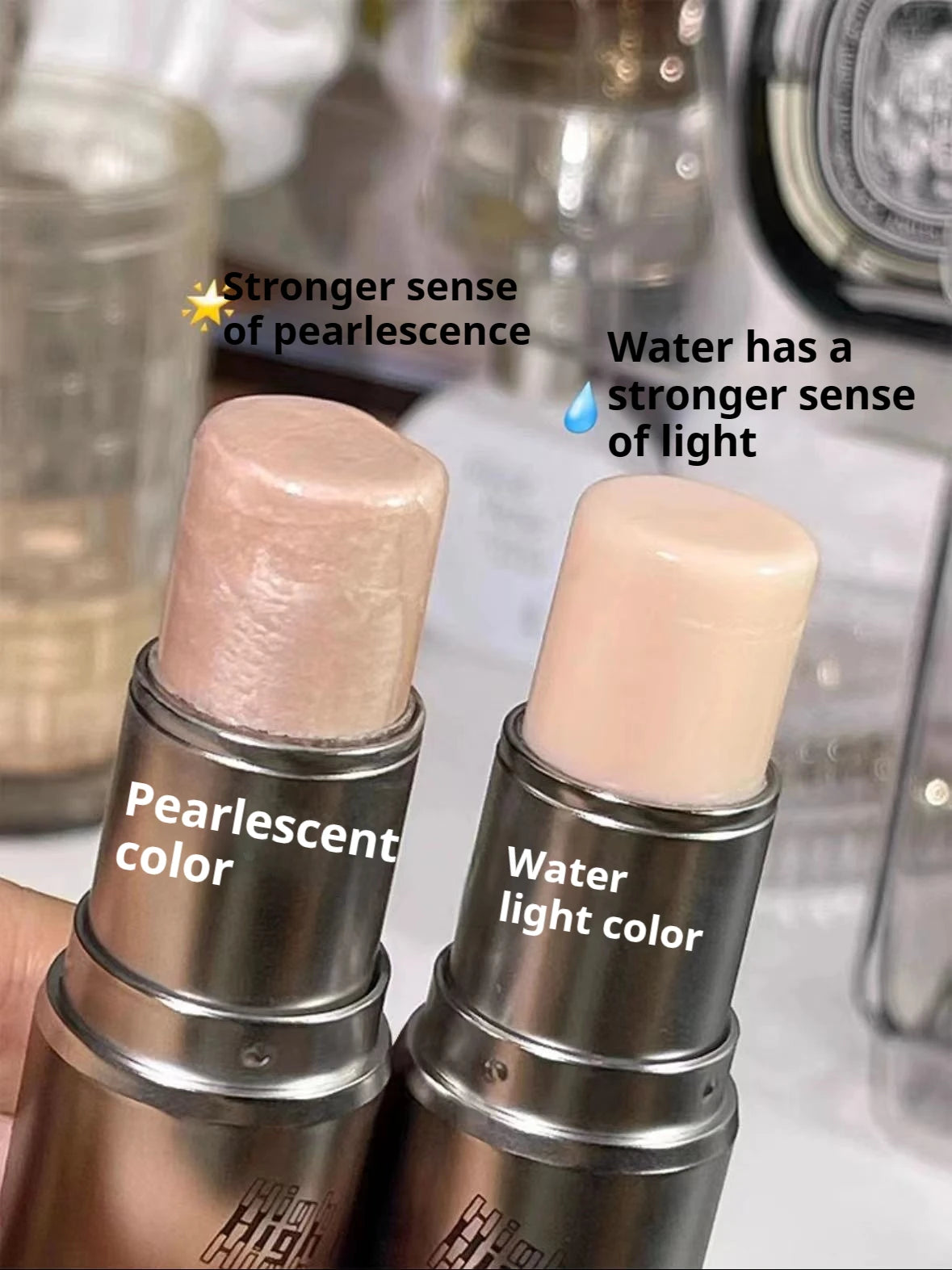 KAXIER High Gloss Stick Highlighter Blush — Waterproof Shimmer Face Contour Illuminator & Brightening Rouge