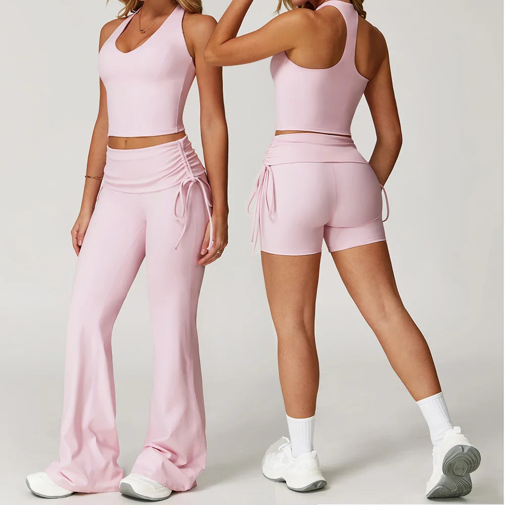 Women’s 2-Piece Tracksuit Yoga Set – High Waist Leggings & Sports Bra for Gym, Fitness & Athletic Wear
